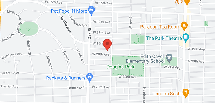map of 905 W 20TH AVENUE